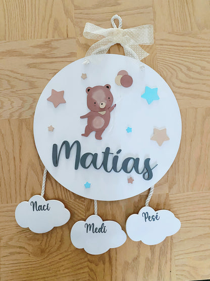 Letrero con oso y estrellas