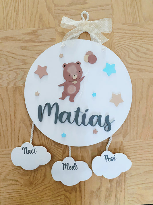 Letrero con oso y estrellas