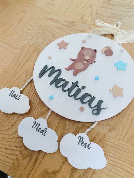 Letrero con oso y estrellas