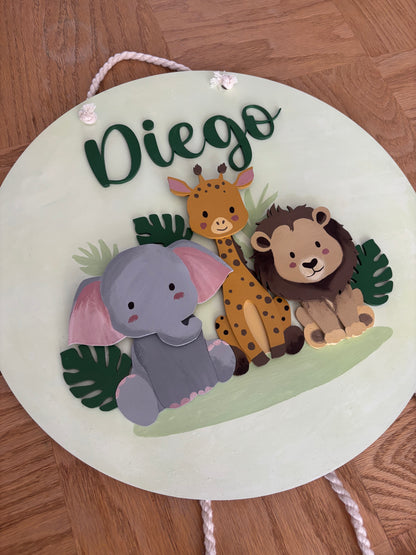 Letrero con Animales de zoológico